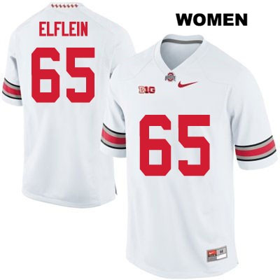 Ohio State Buckeyes Women's Pat Elflein #65 White Authentic Nike College NCAA Stitched Football Jersey MH19W58EG